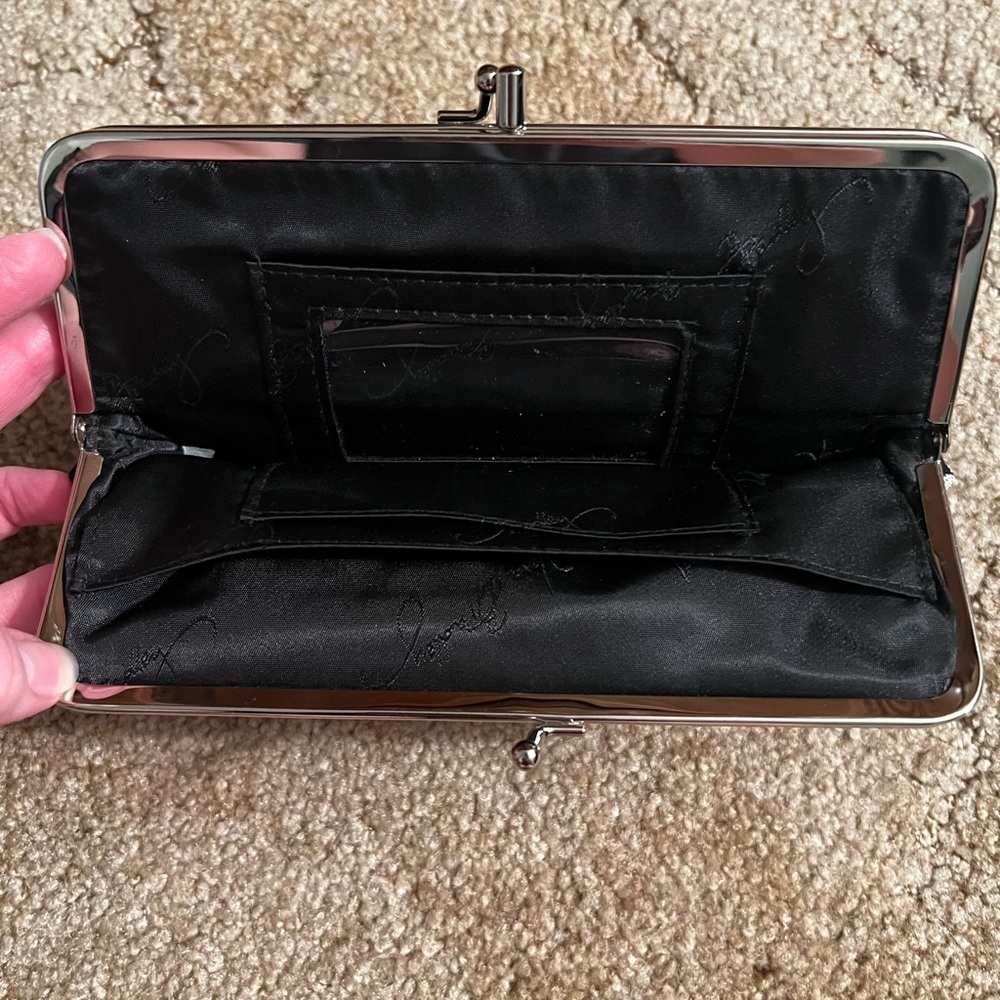 Vera Bradley Black Clutch with Red Floral Design - Picture 3 of 5